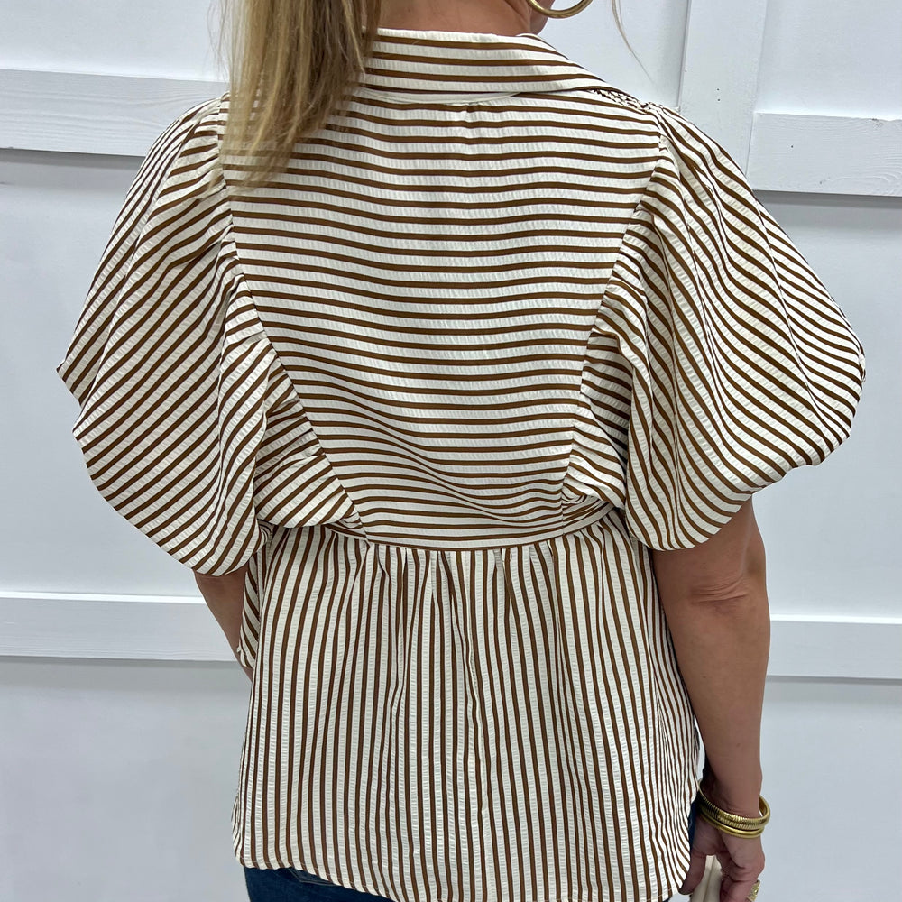 
                  
                    Serafina Stripe + Smock V.Neck Top
                  
                