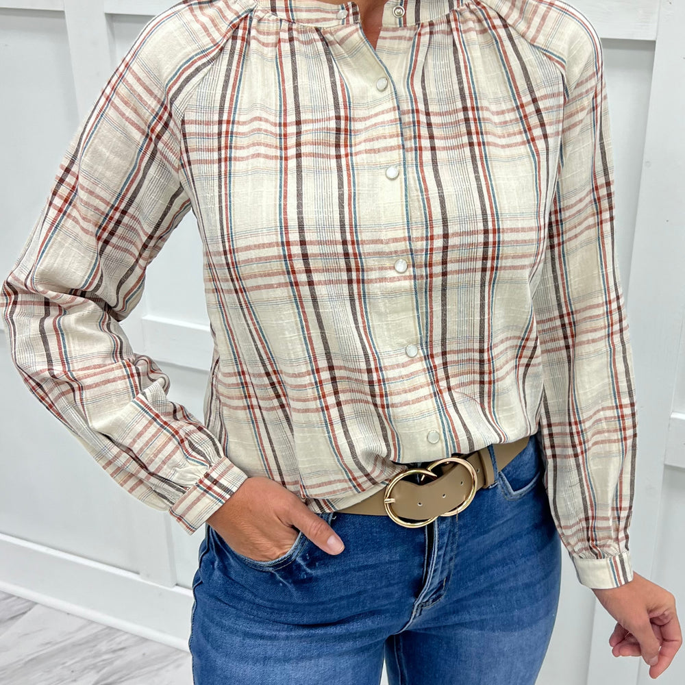 Southern Sweetheart Plaid Top