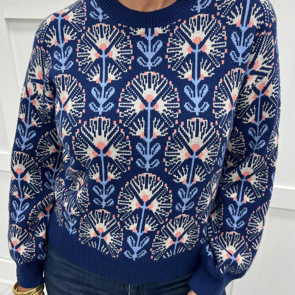 
                  
                    Felicity Flower Sweater (Navy)
                  
                