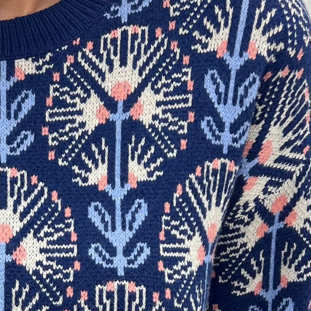 Felicity Flower Sweater (Navy)