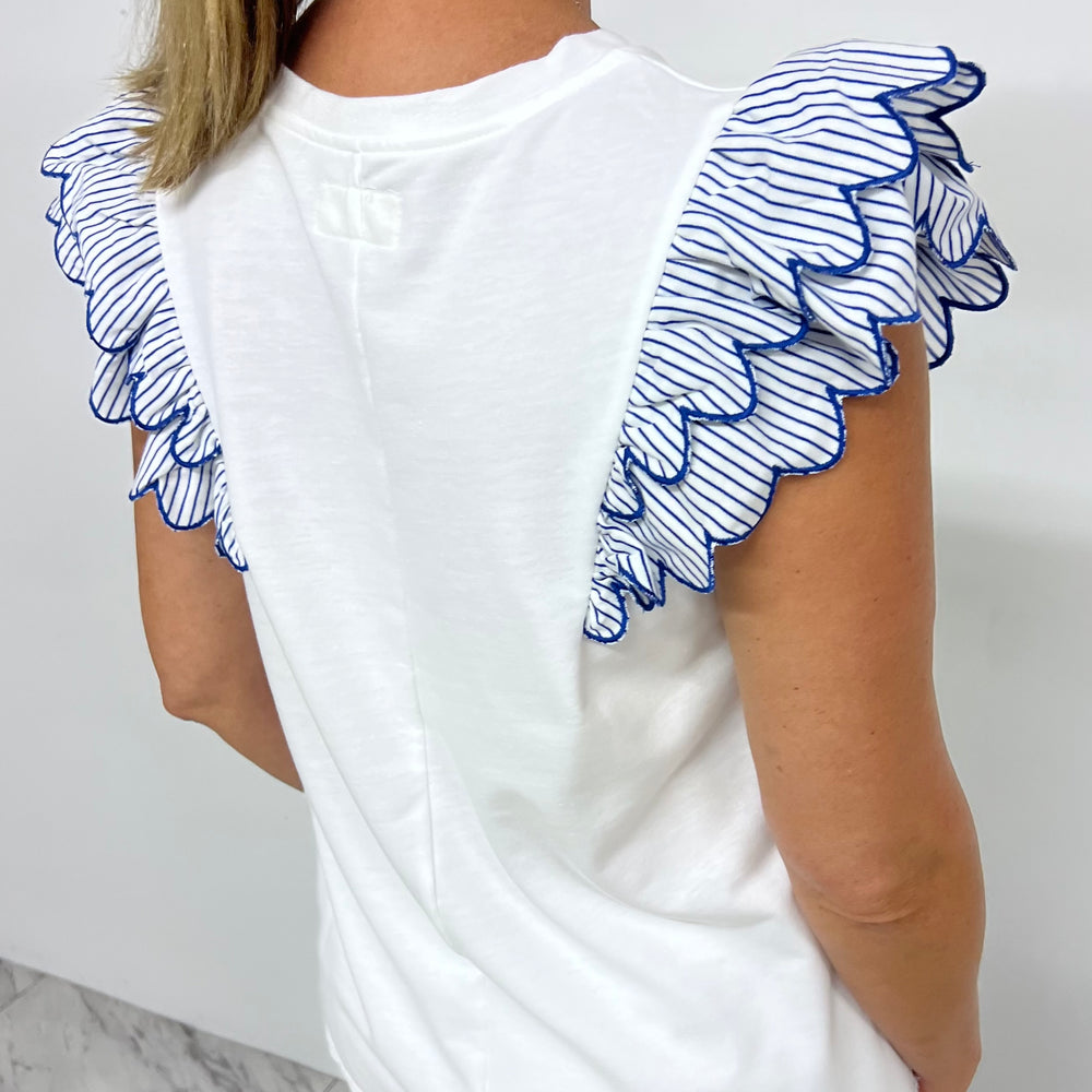 
                  
                    Spritz Scallop + Stripe Top (White)
                  
                
