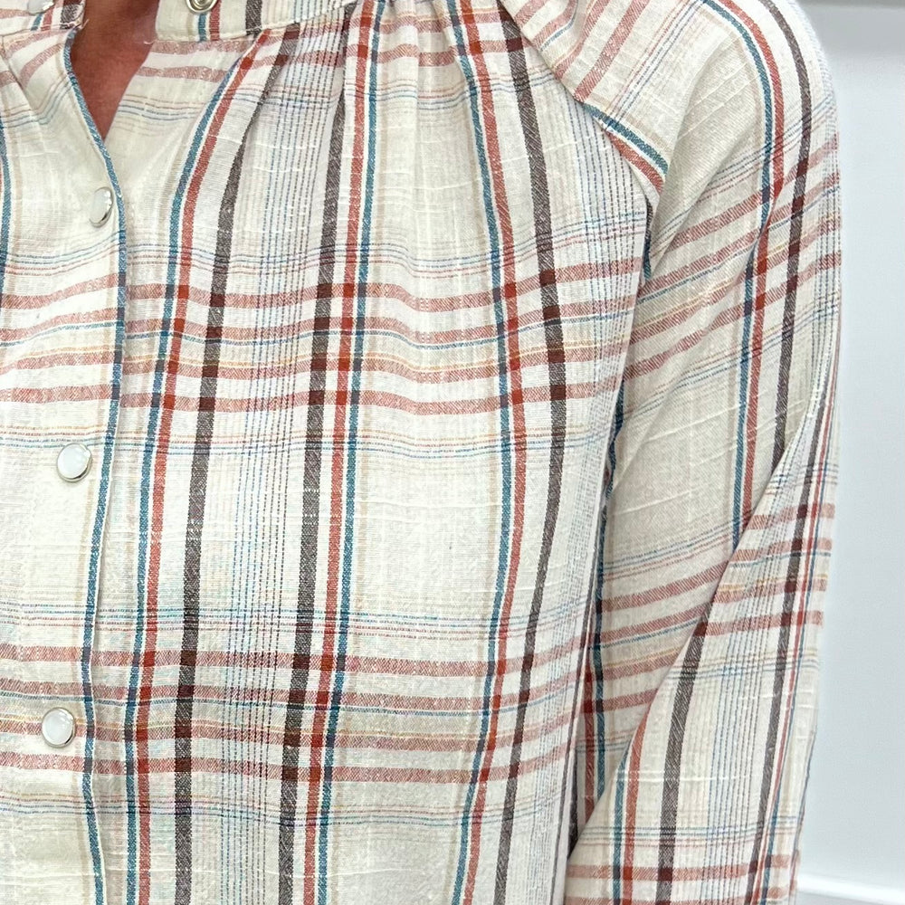 Southern Sweetheart Plaid Top