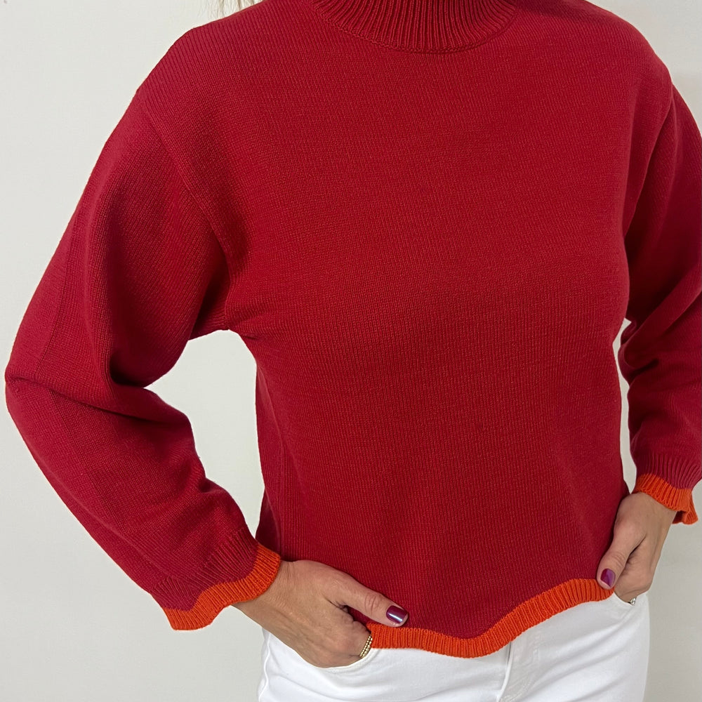 
                  
                    Macie Scallop Sweater (Red)-FINAL SALE
                  
                