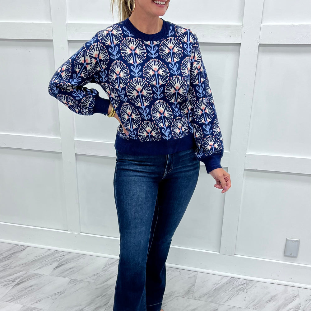 Felicity Flower Sweater (Navy)