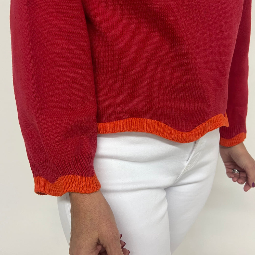 Macie Scallop Sweater (Red)-FINAL SALE