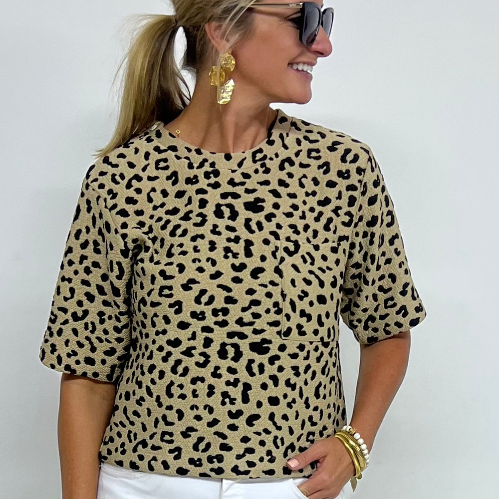 Luxe Leopard Short Sleeve Top