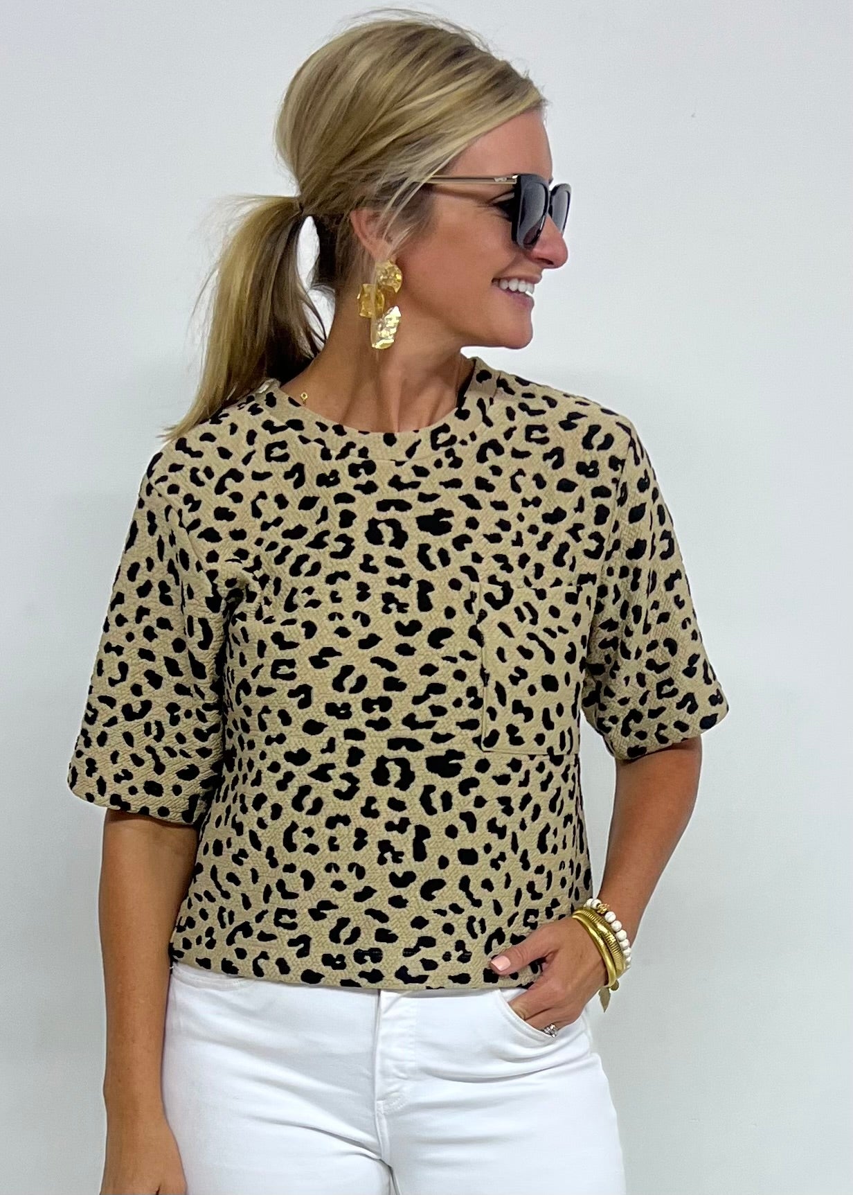 Luxe Leopard Short Sleeve Top