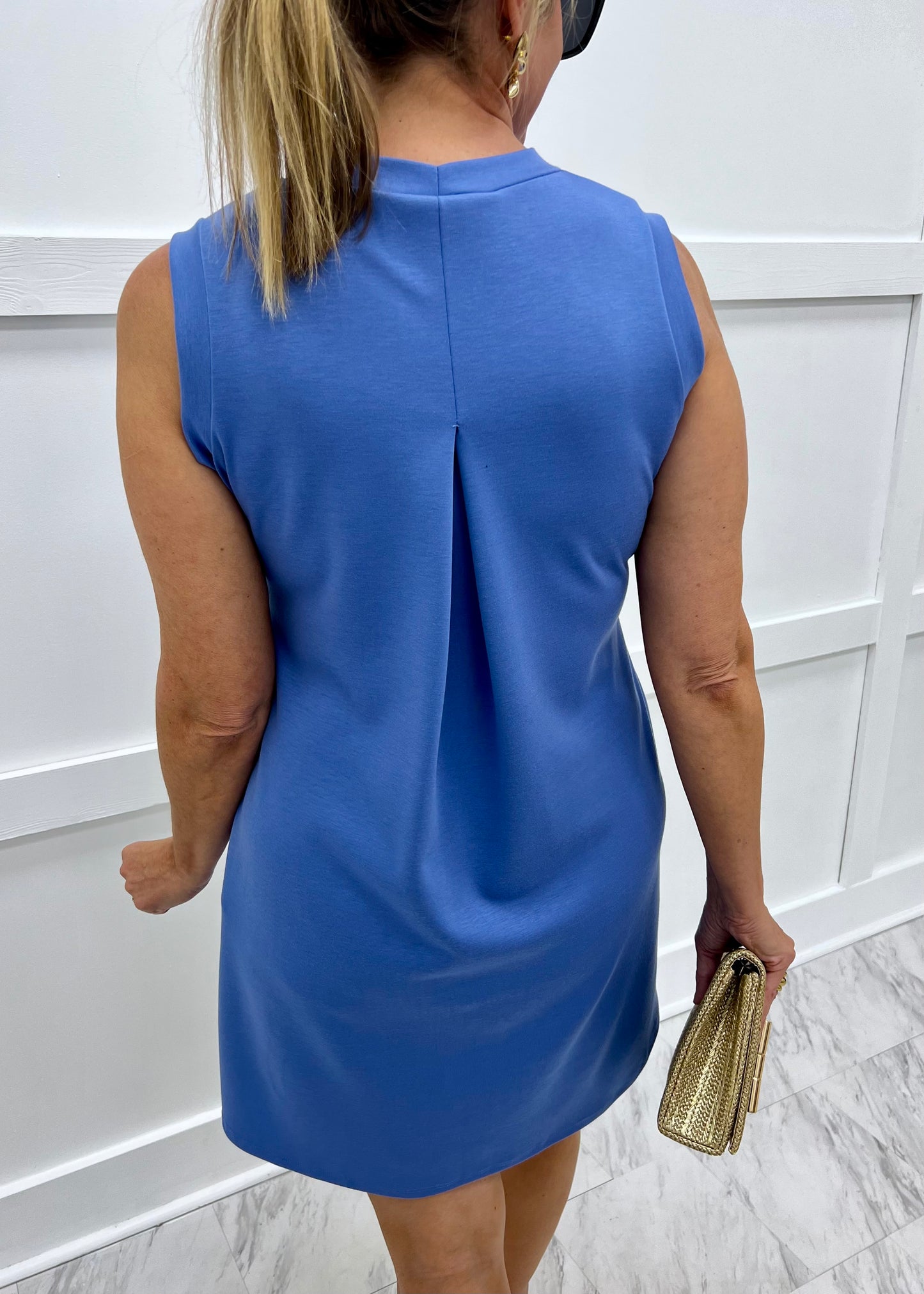 cobalt blue tank dress LOFT Ann Taylor Women`s Ponte Seamed Midi Tank Dress in Cobalt Blue size 12