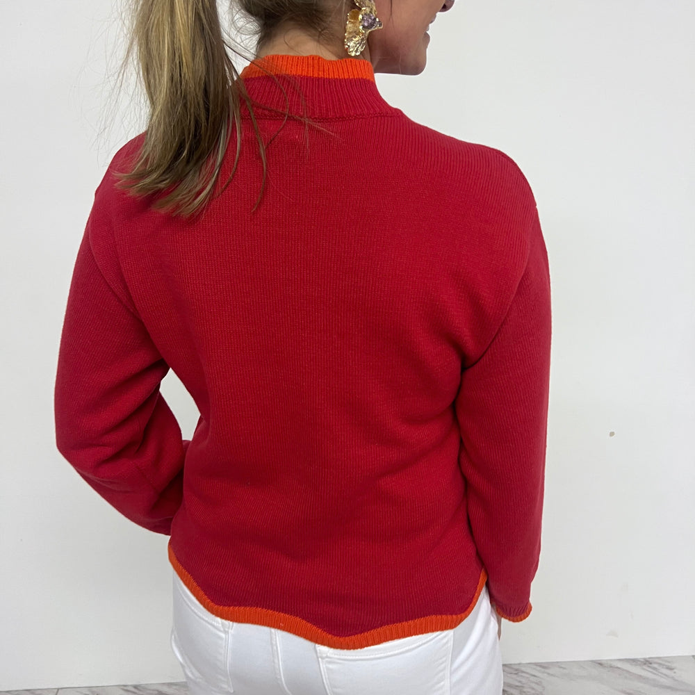 
                  
                    Macie Scallop Sweater (Red)-FINAL SALE
                  
                