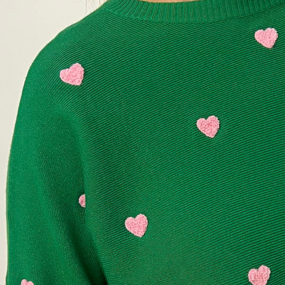 Happy Hearts Sweater (Green)