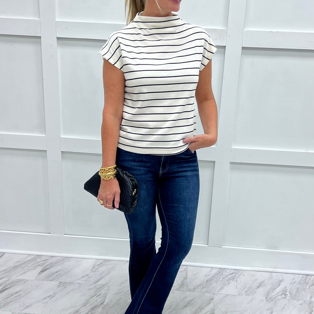 
                  
                    Swept Away Stripe Top (Black Stripe)
                  
                