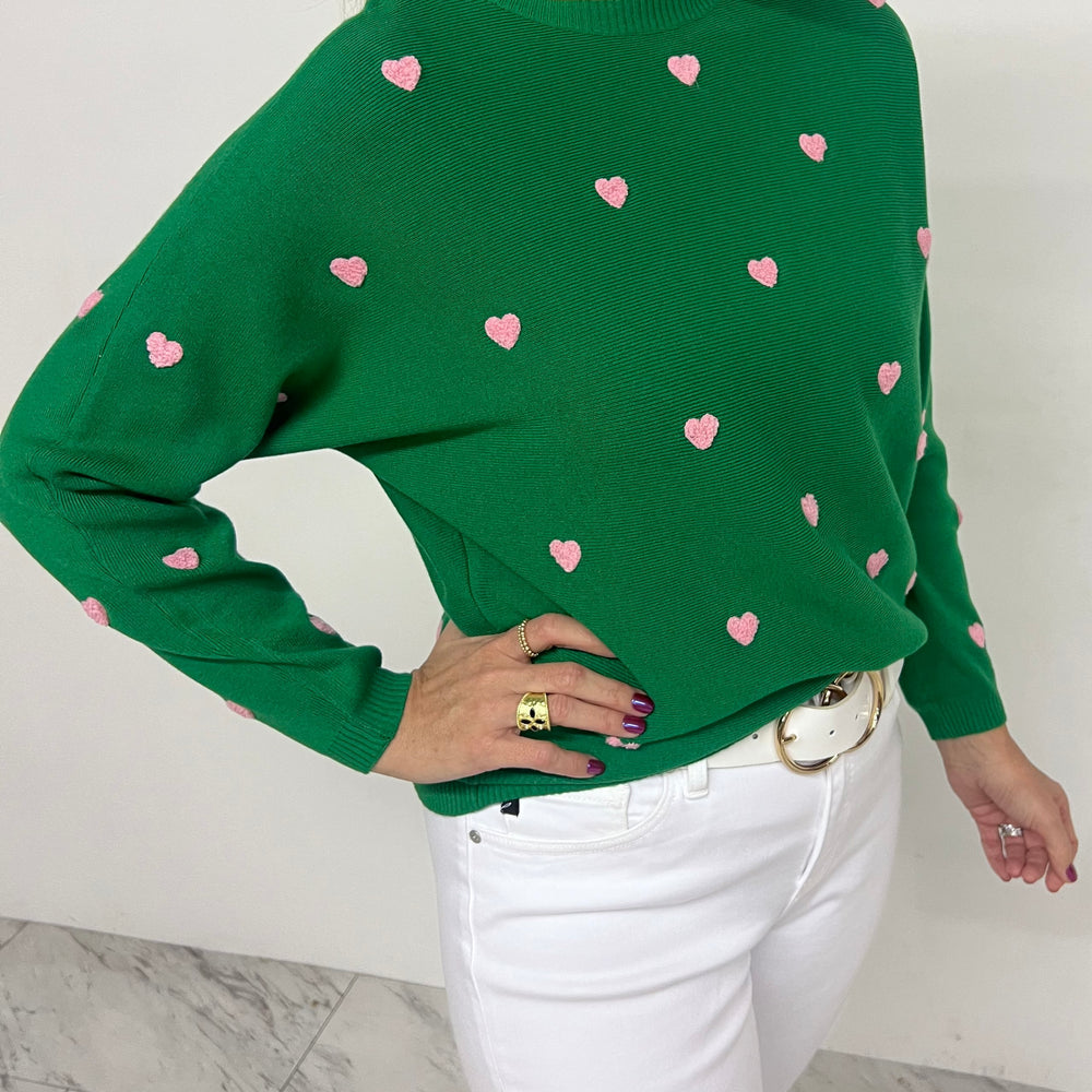 
                  
                    Happy Hearts Sweater (Green)
                  
                