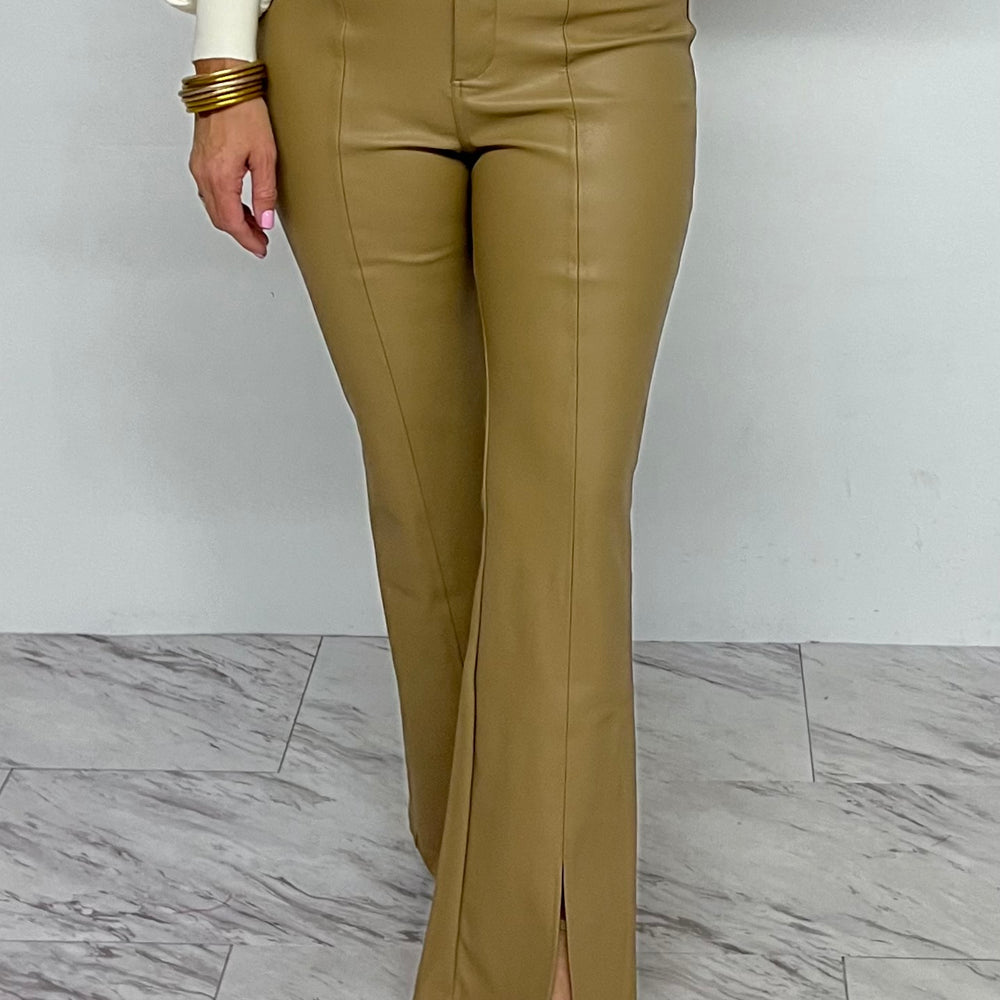 Madison Camel Leather Pants