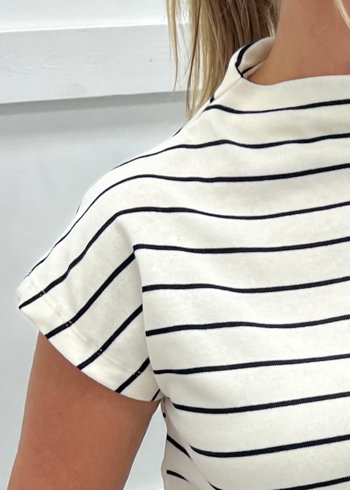 Swept Away Stripe Top (Black Stripe)
