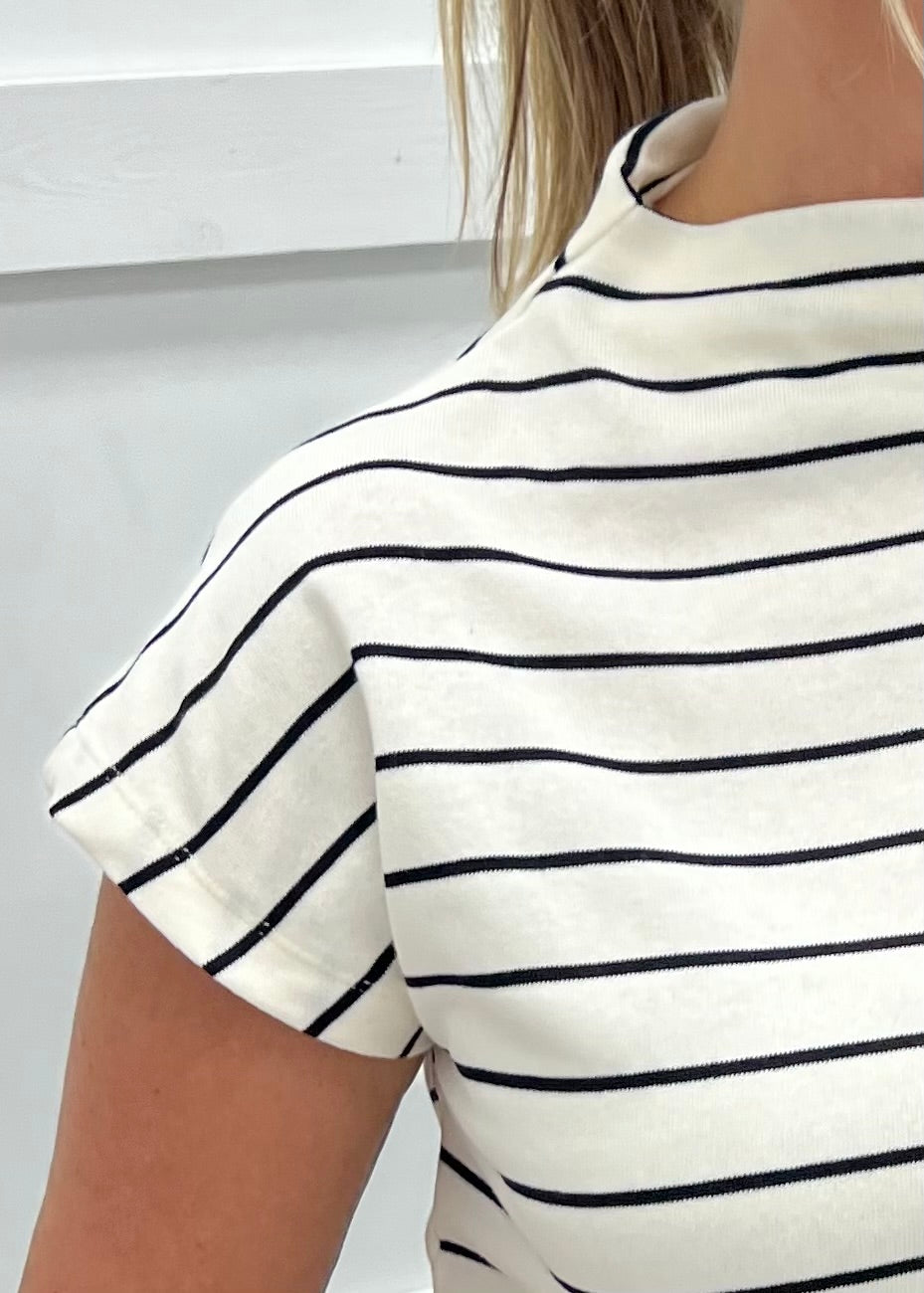 Swept Away Stripe Top (Black Stripe)
