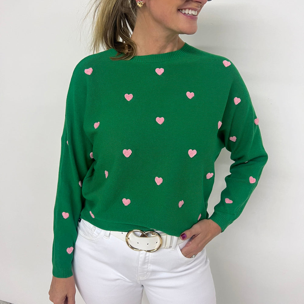 Happy Hearts Sweater (Green)