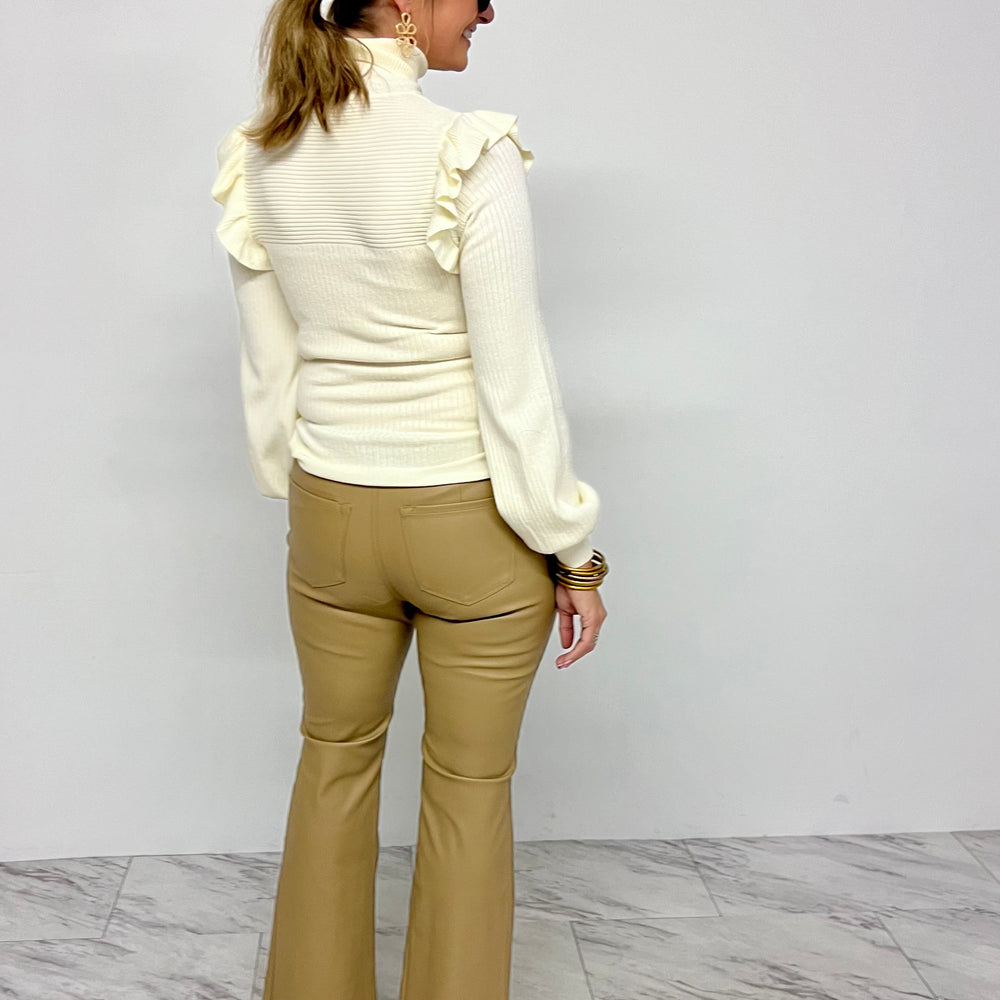 
                      
                        Madison Camel Leather Pants
                      
                    