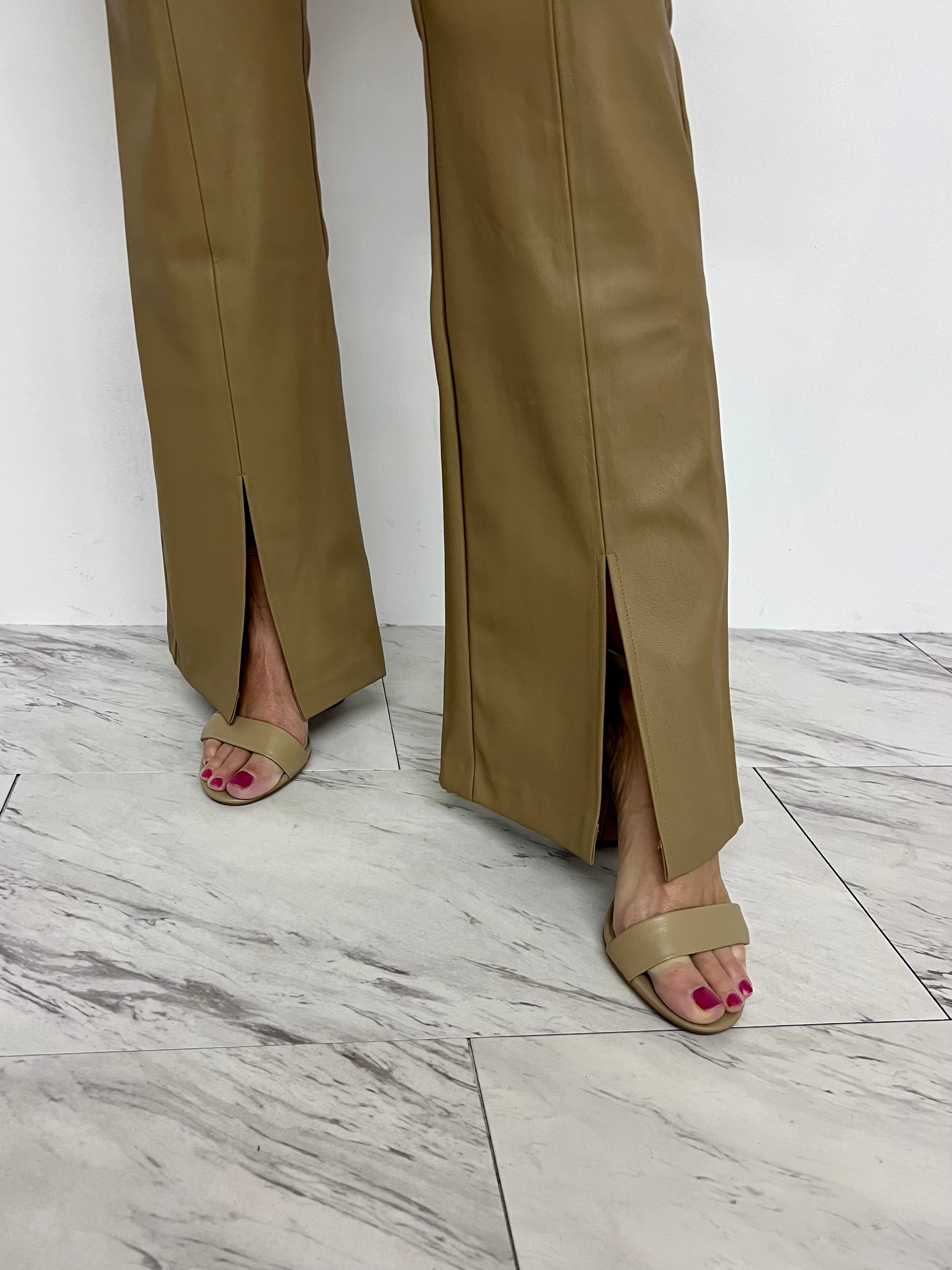 Madison Camel Leather Pants-FINAL SALE – shop chartreuse