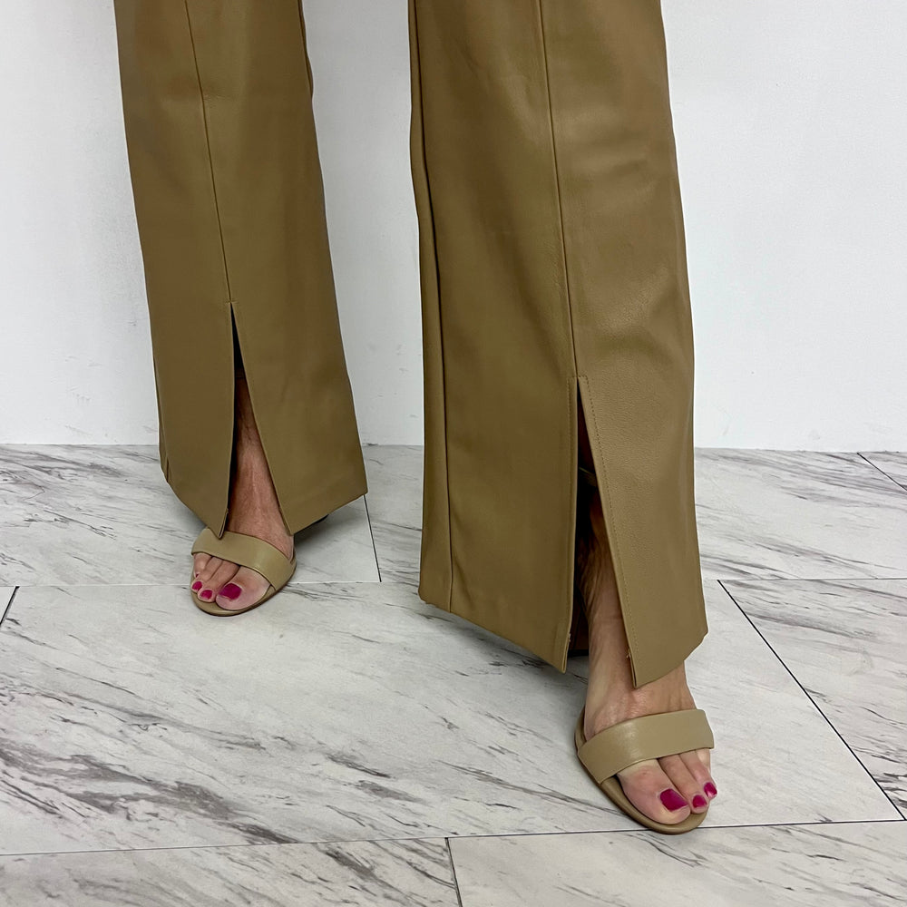 
                      
                        Madison Camel Leather Pants
                      
                    