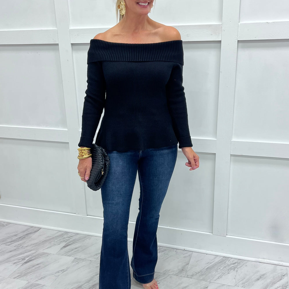 Faith Off The Shoulder Sweater (Black)