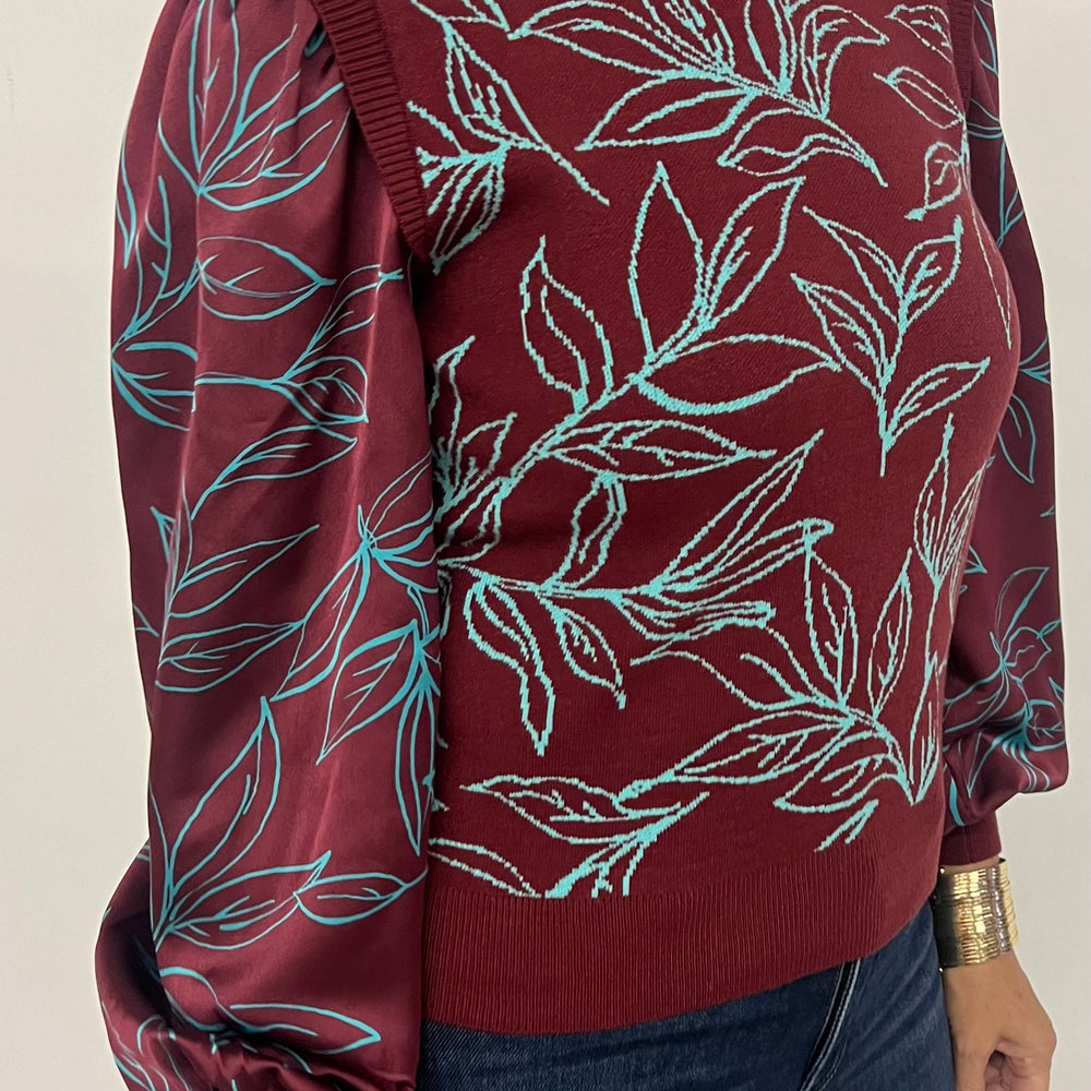 Deer Valley Floral Sweater (PLUM)