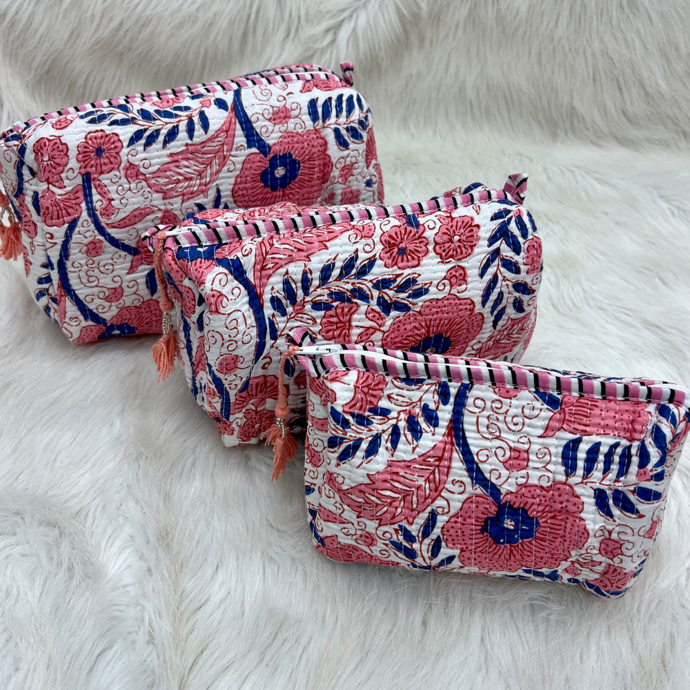 Maddison Makeup Bag Set (Pink)