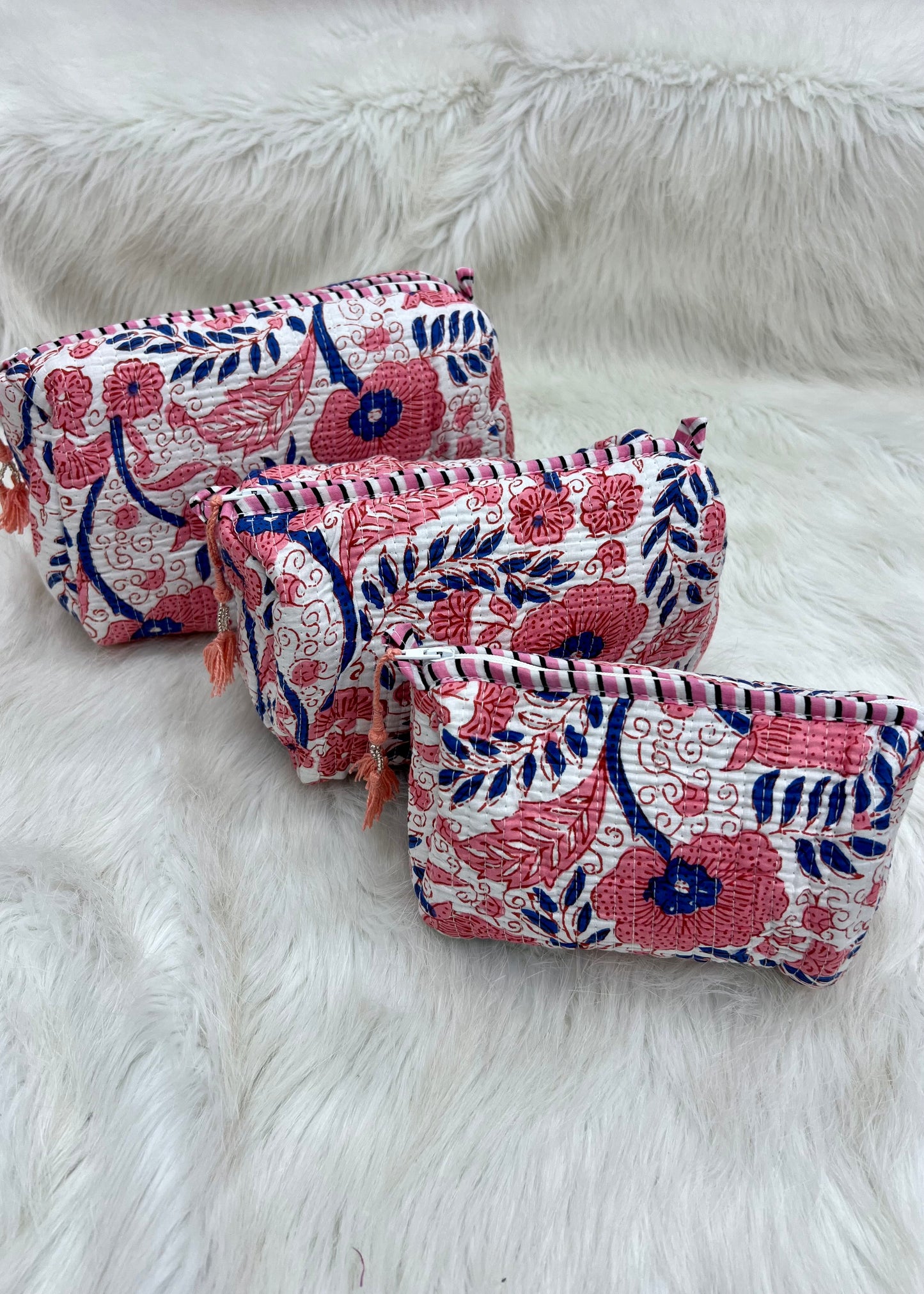 Maddison Makeup Bag Set (Pink)