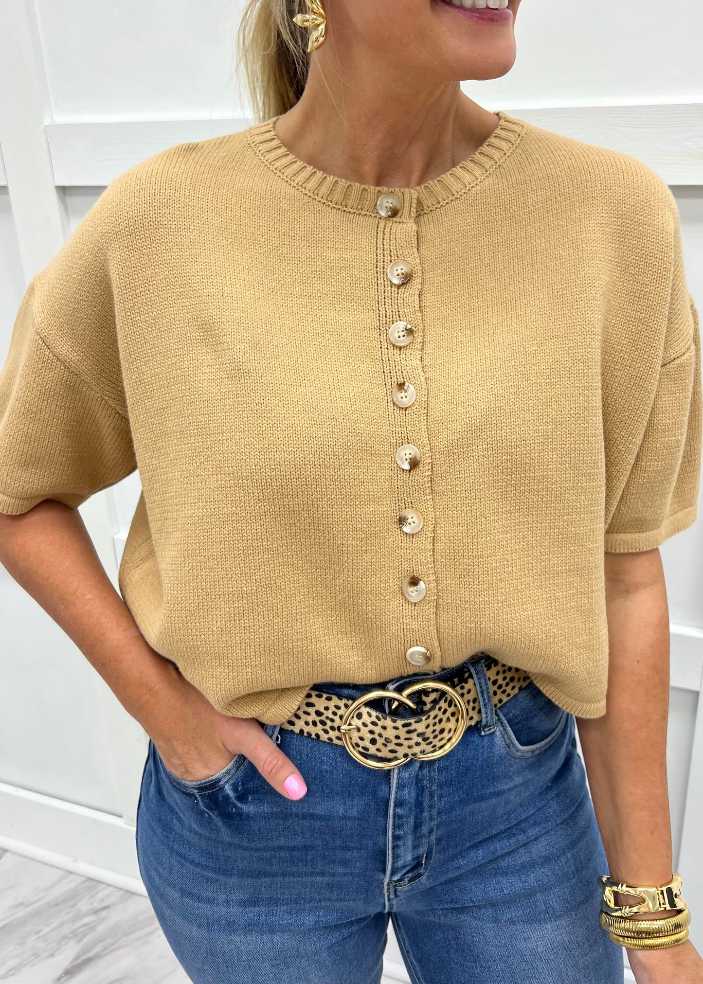 Della Cardigan (Khaki)