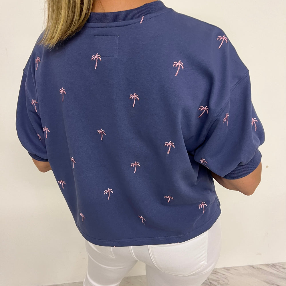 Pacific Palm Embroidered Top