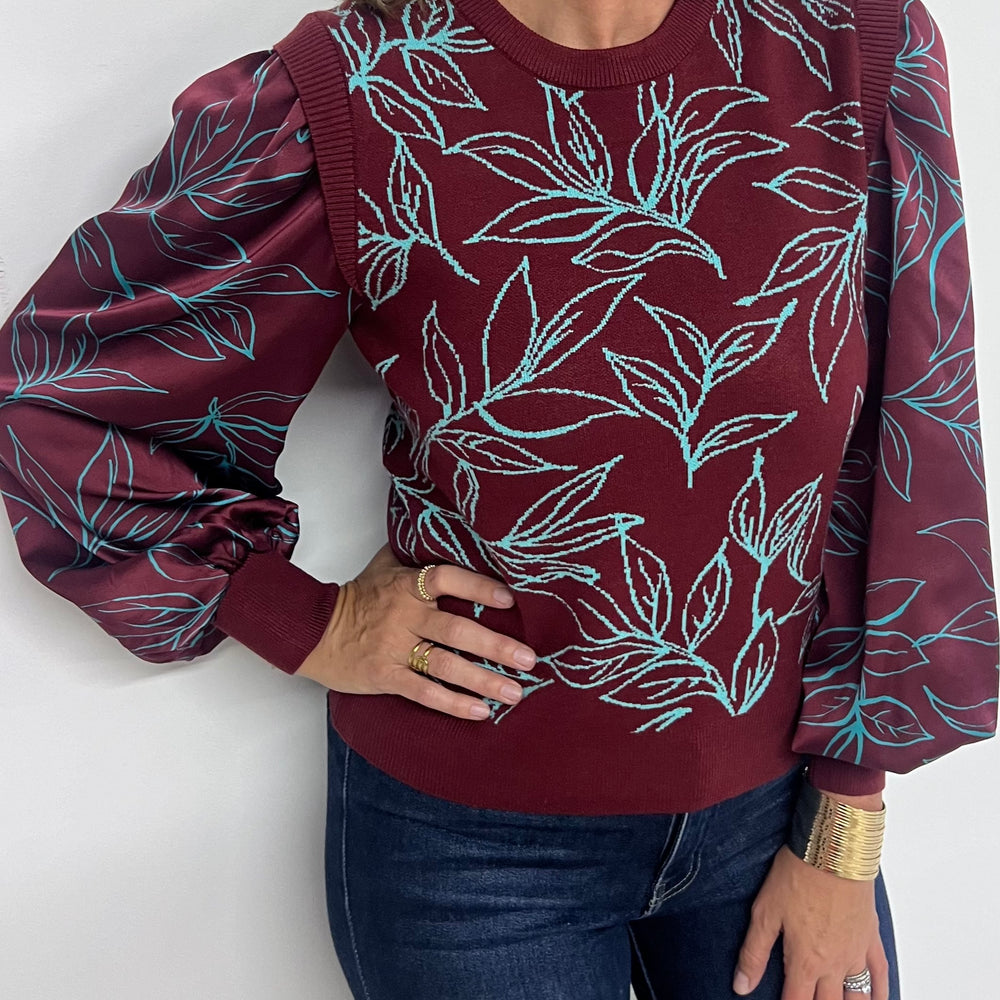 Deer Valley Floral Sweater (PLUM)