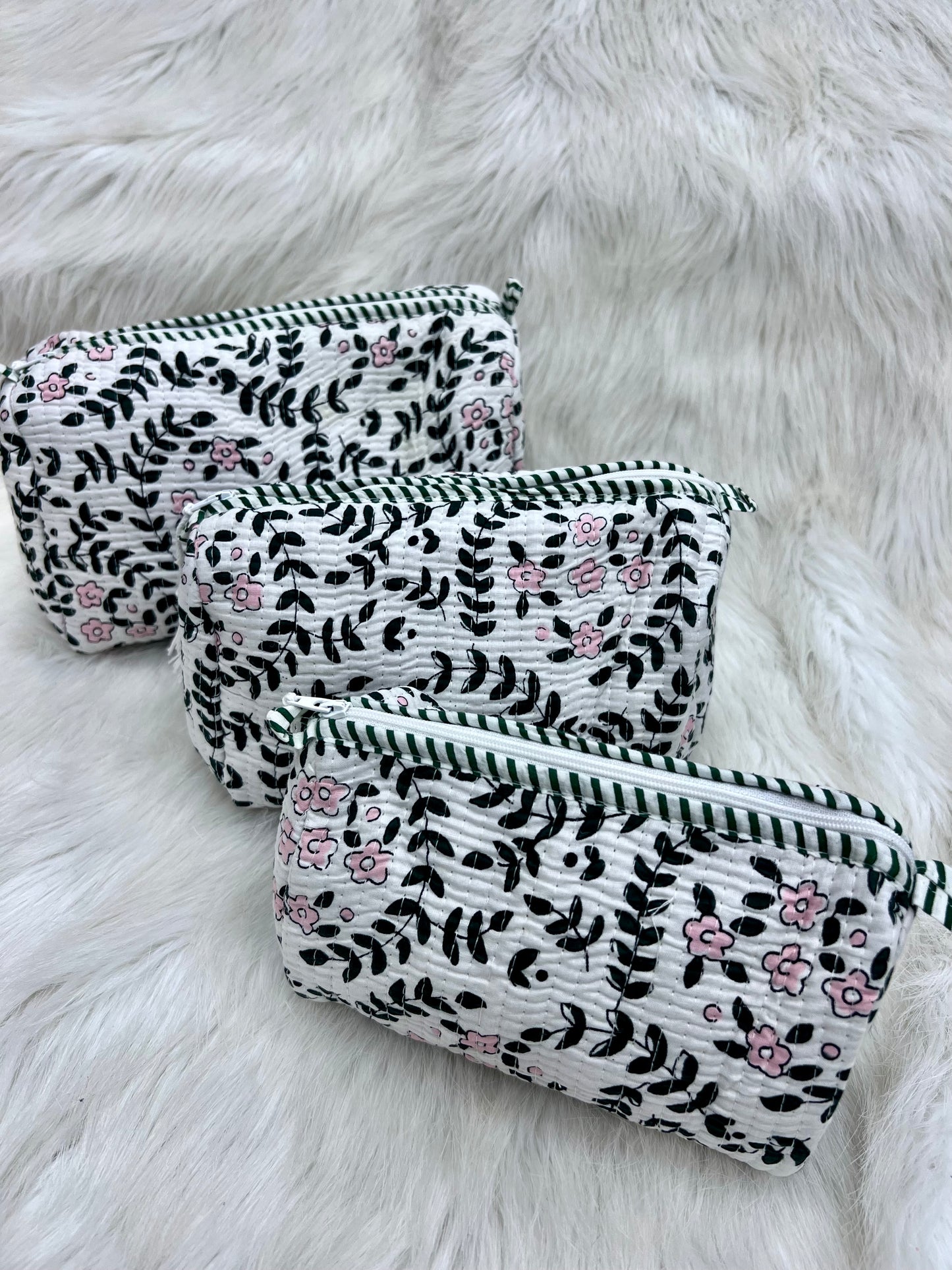 Magnolia Makeup Bag Set (White)