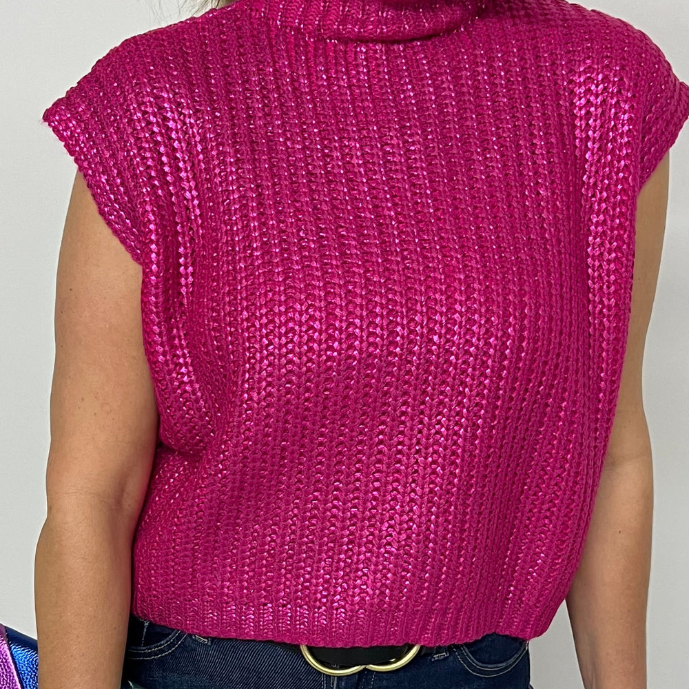 Mystic Pink Short Sleeve Sweater-FINAL SALE