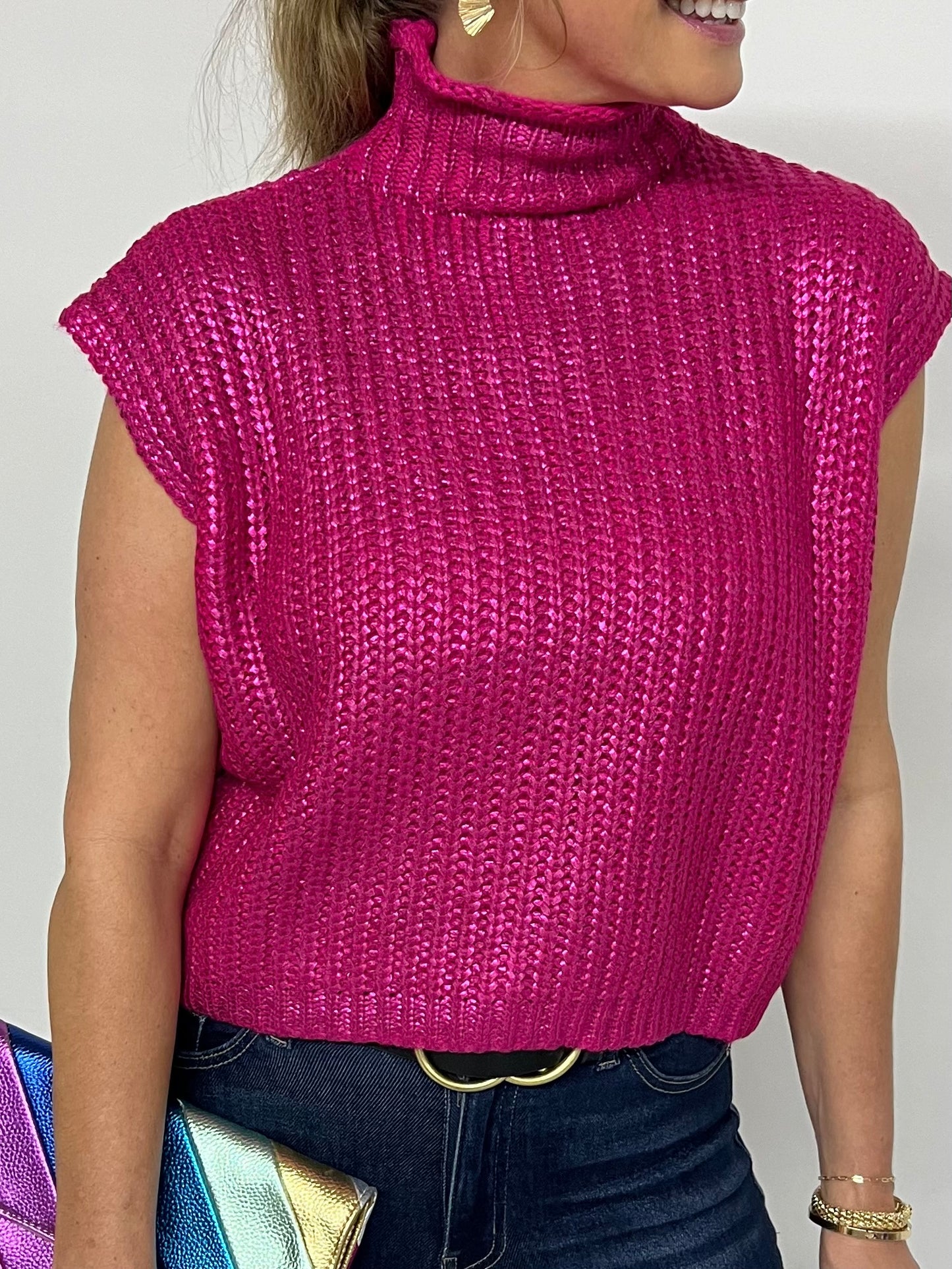 Mystic Pink Short Sleeve Sweater