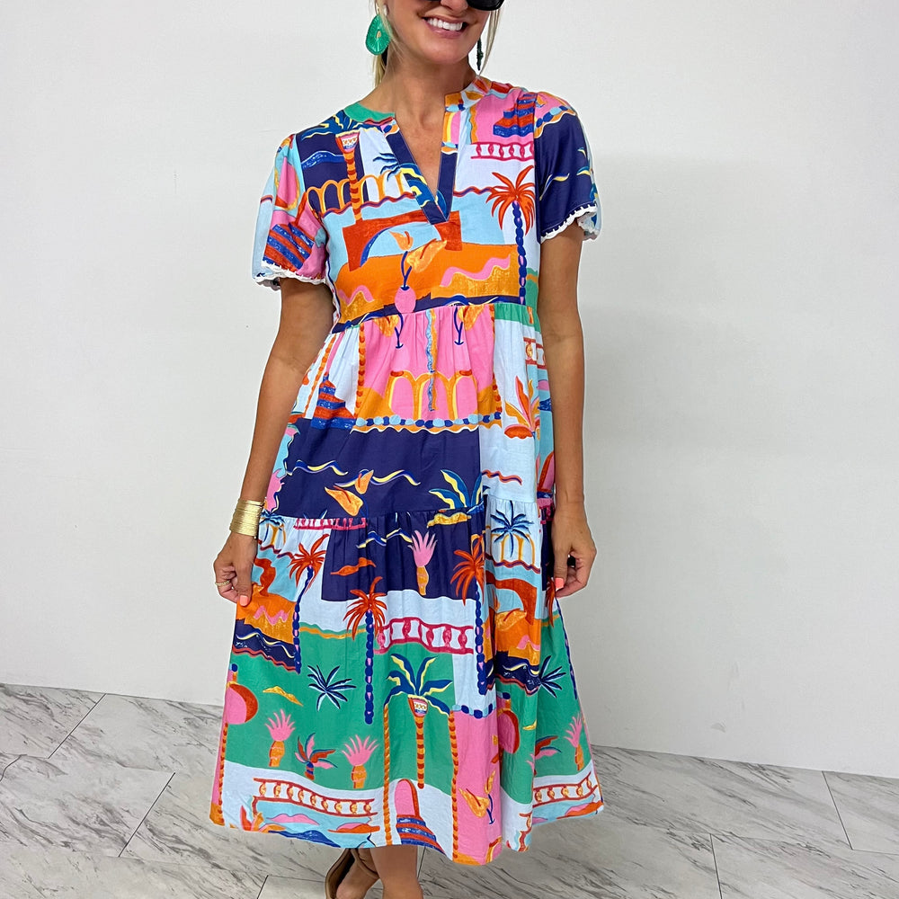 
                      
                        Voyage Colorful Print Dress
                      
                    