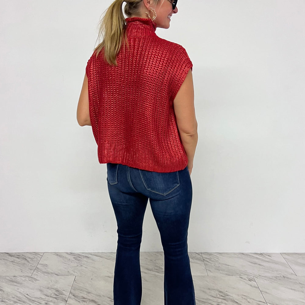 
                  
                    Mystic Red Short Sleeve Sweater-FINAL SALE
                  
                