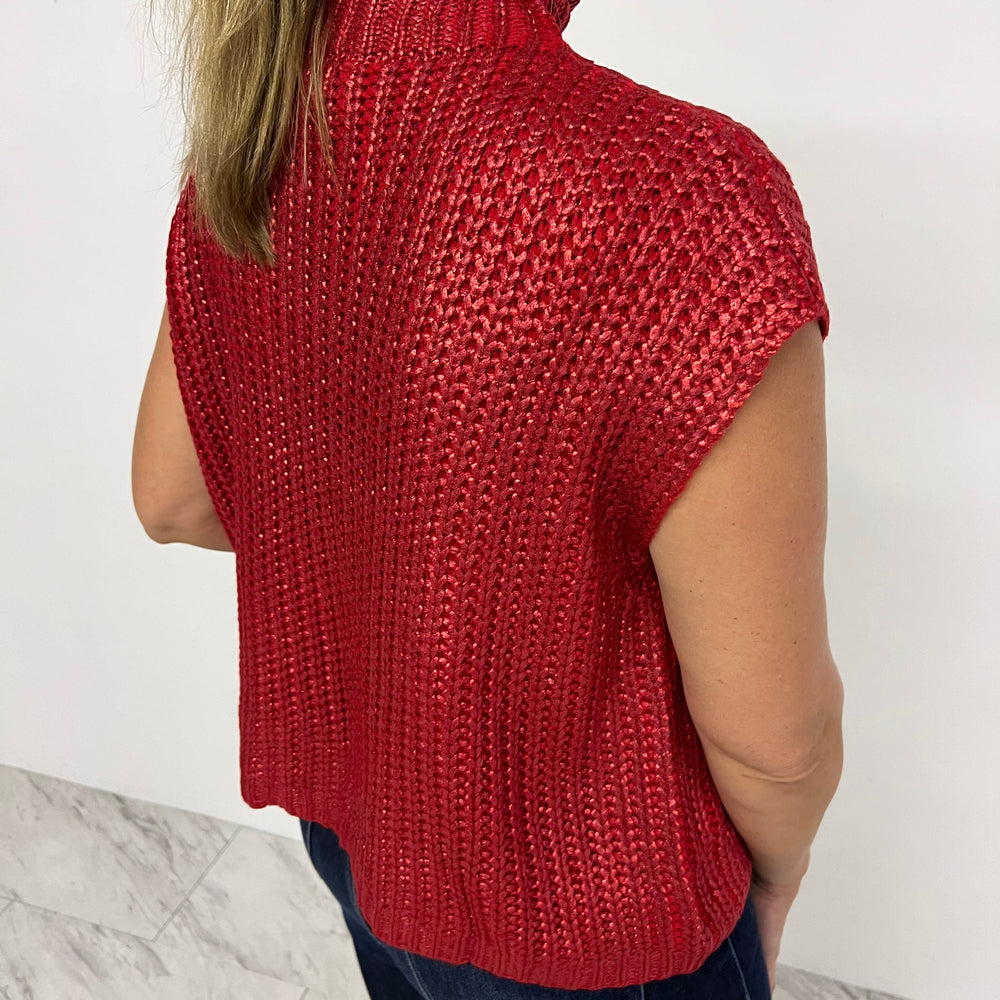 
                      
                        Mystic Red Short Sleeve Sweater
                      
                    