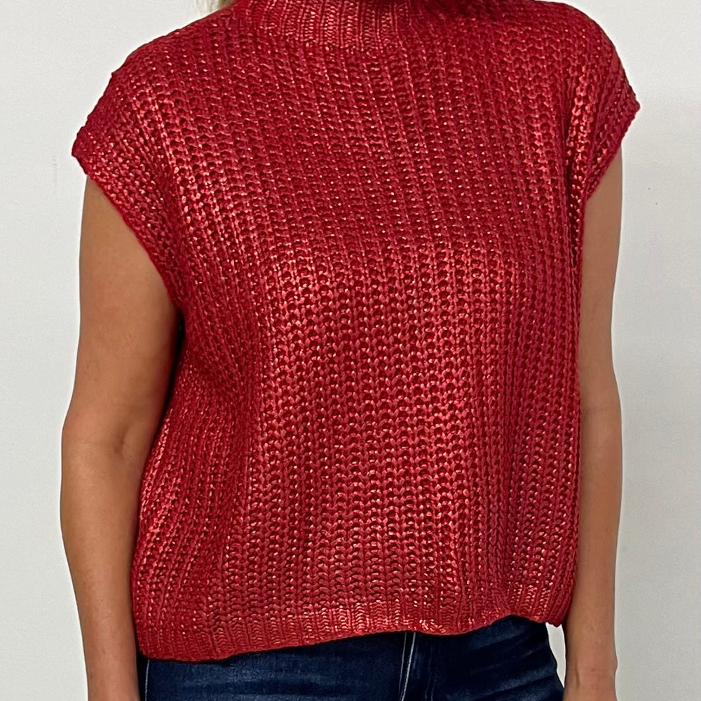 
                  
                    Mystic Red Short Sleeve Sweater-FINAL SALE
                  
                