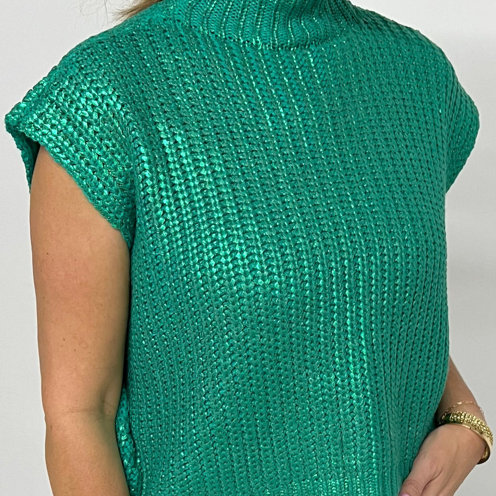 
                      
                        Mystic Green Short Sleeve Sweater
                      
                    