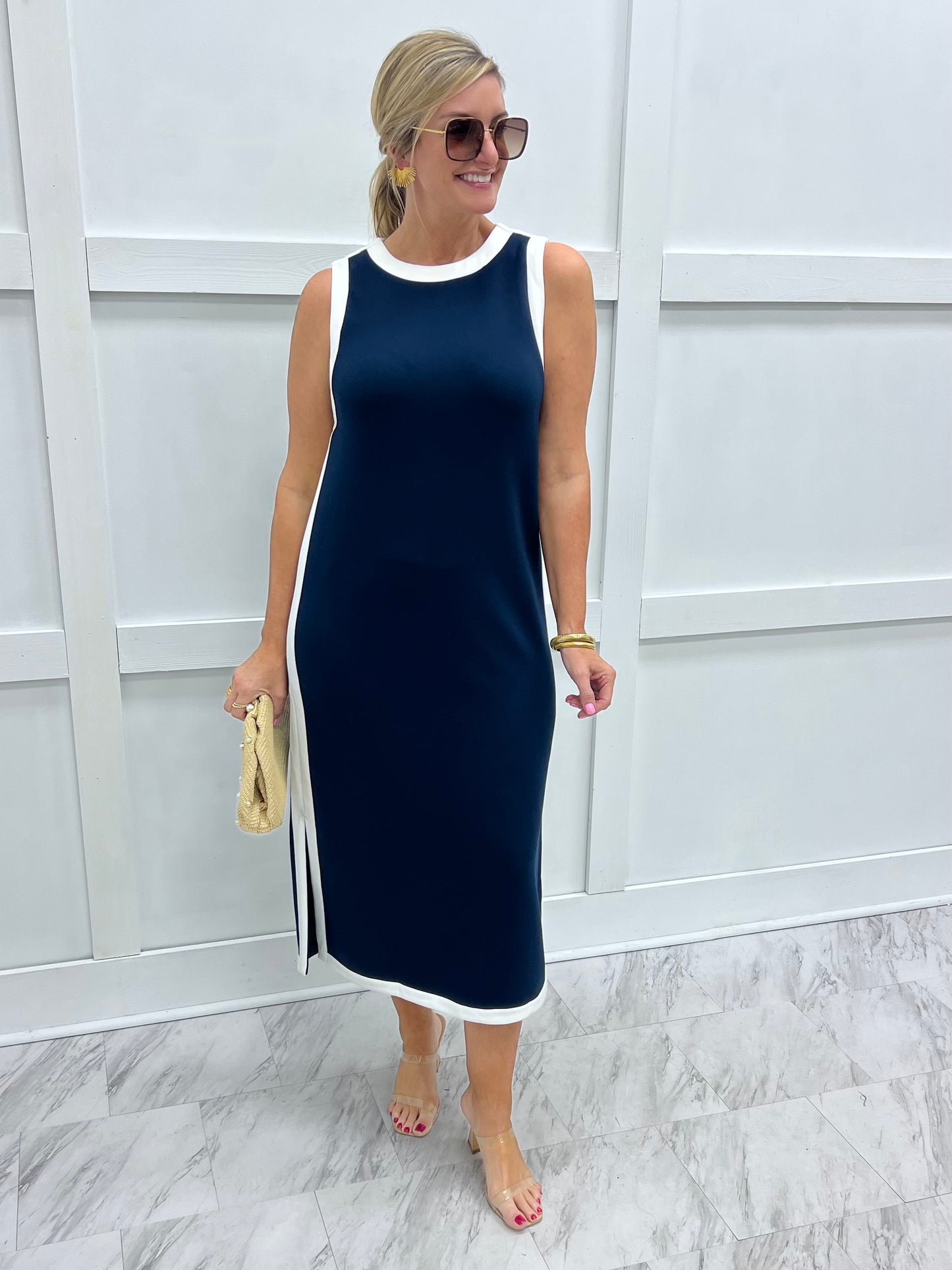 Naples Navy Knit Dress