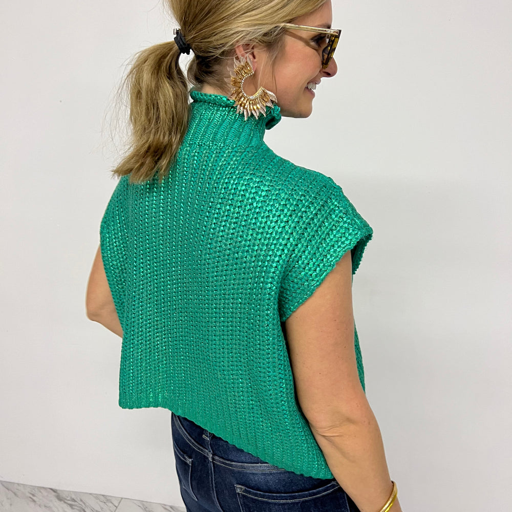 
                      
                        Mystic Green Short Sleeve Sweater
                      
                    