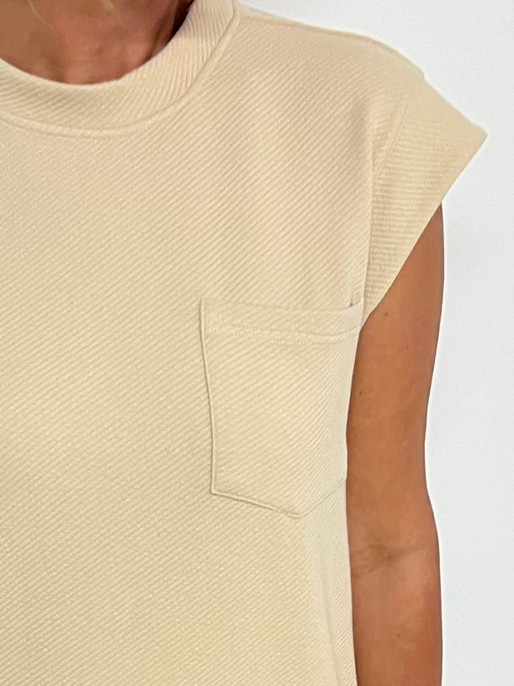 Trina Textured + Pocket Dress (Taupe) - FINAL SALE