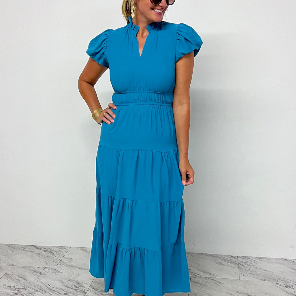 
                      
                        Carson V.Neck Maxi Dress (Turquoise) - FINAL SALE
                      
                    