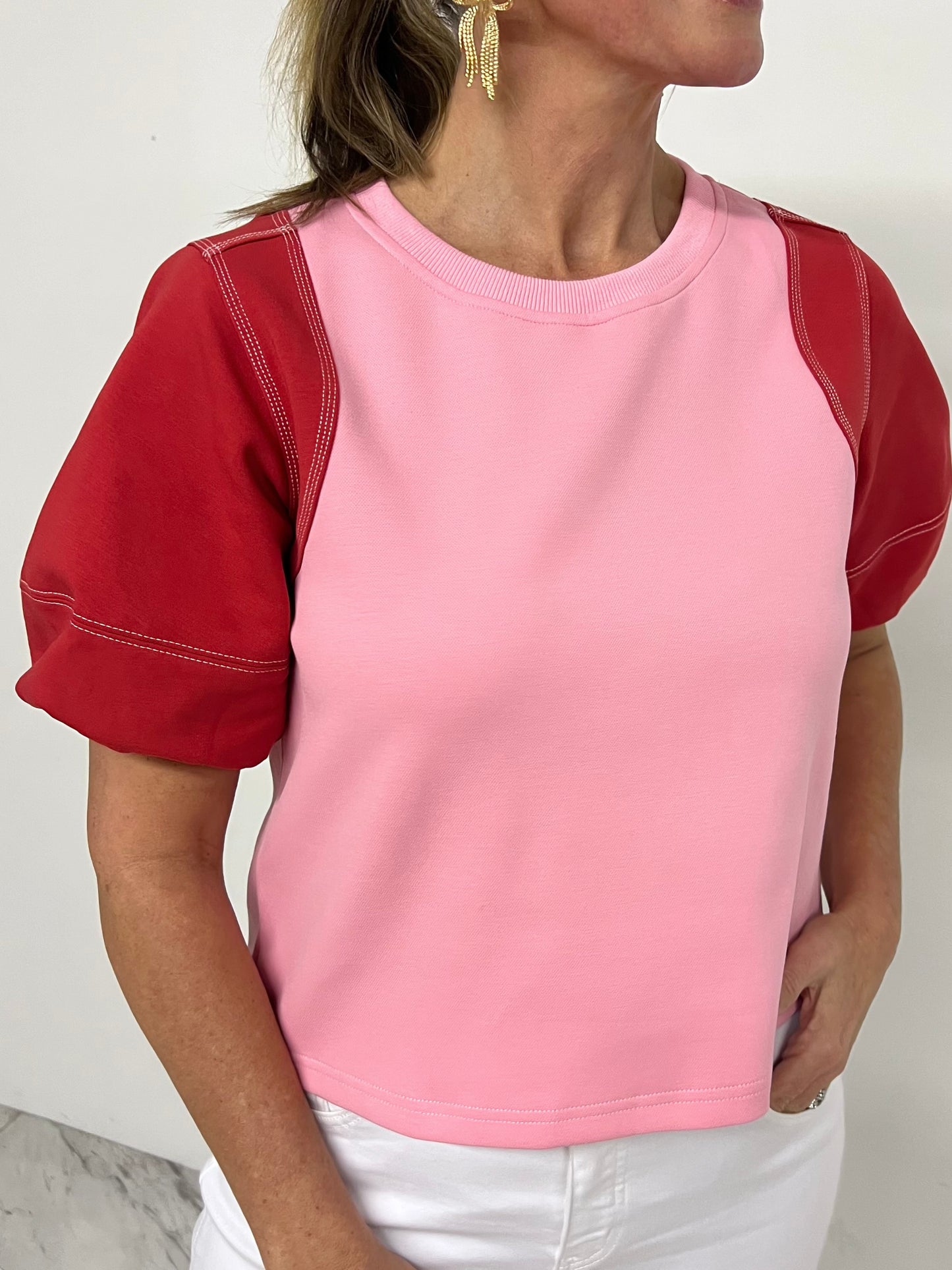 Regan Colorblock Short Sleeve Sweatshirt