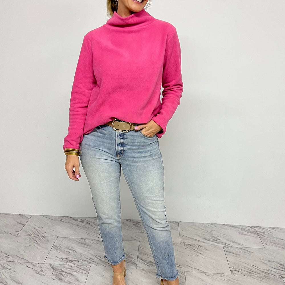 
                  
                    The Hampton Fleece Funnel Neck Top (Hot Pink) - FINAL SALE
                  
                