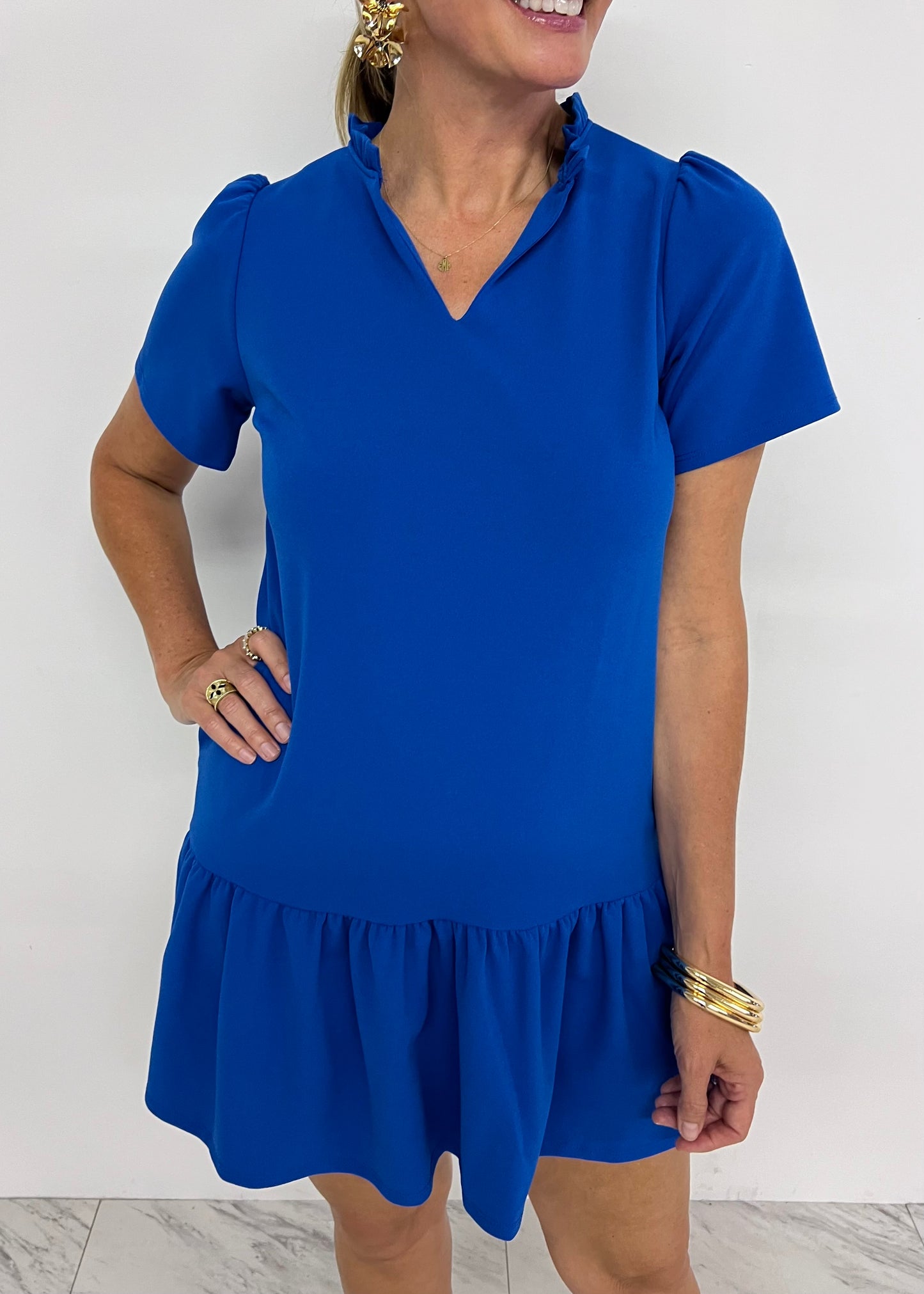 Scout V.Neck Dress (Blue)
