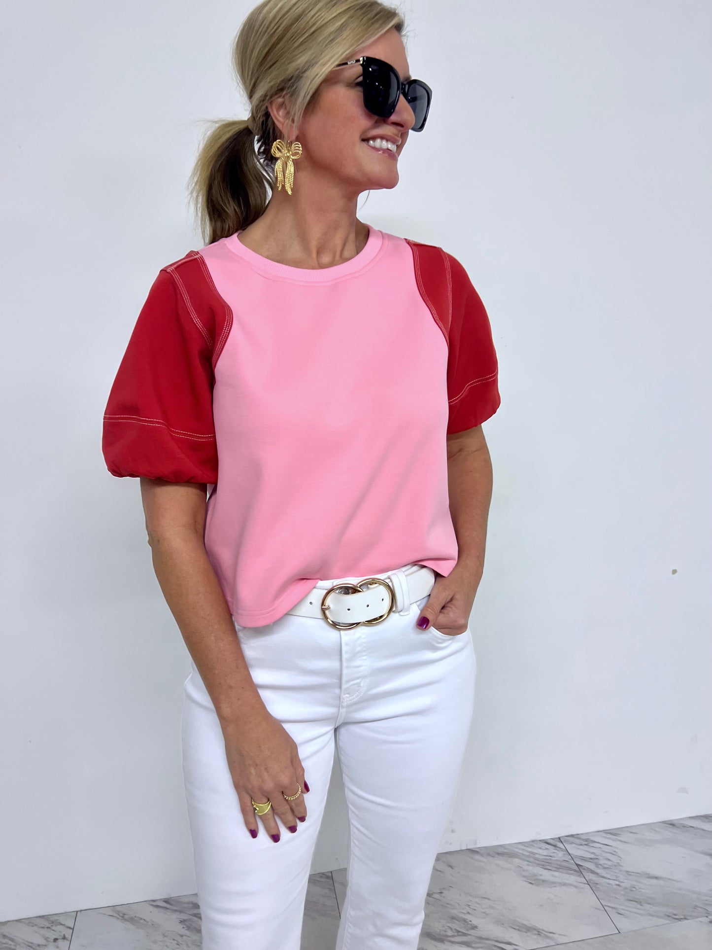 Regan Colorblock Short Sleeve Sweatshirt