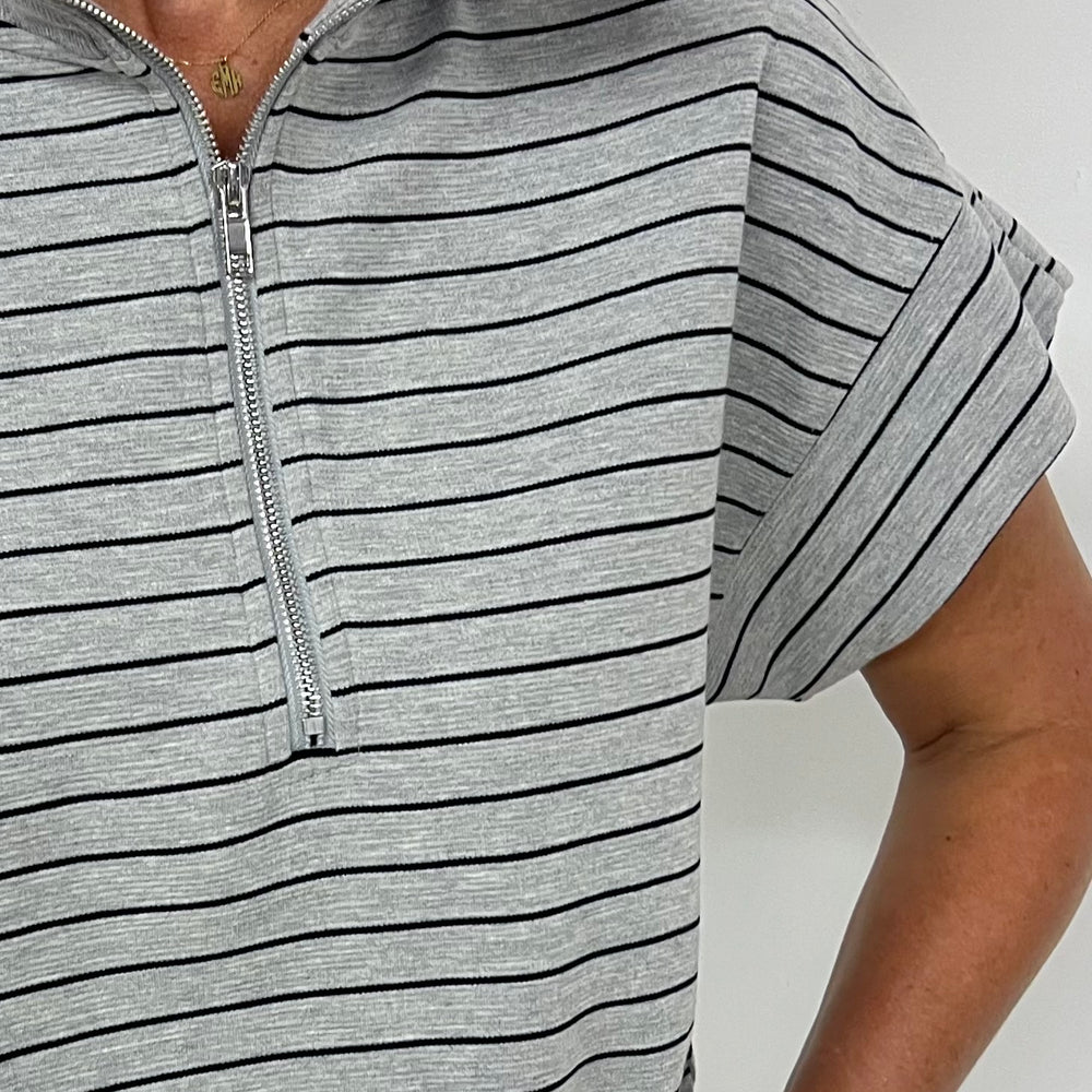
                  
                    Parker Stripe Pullover Top (Grey)
                  
                