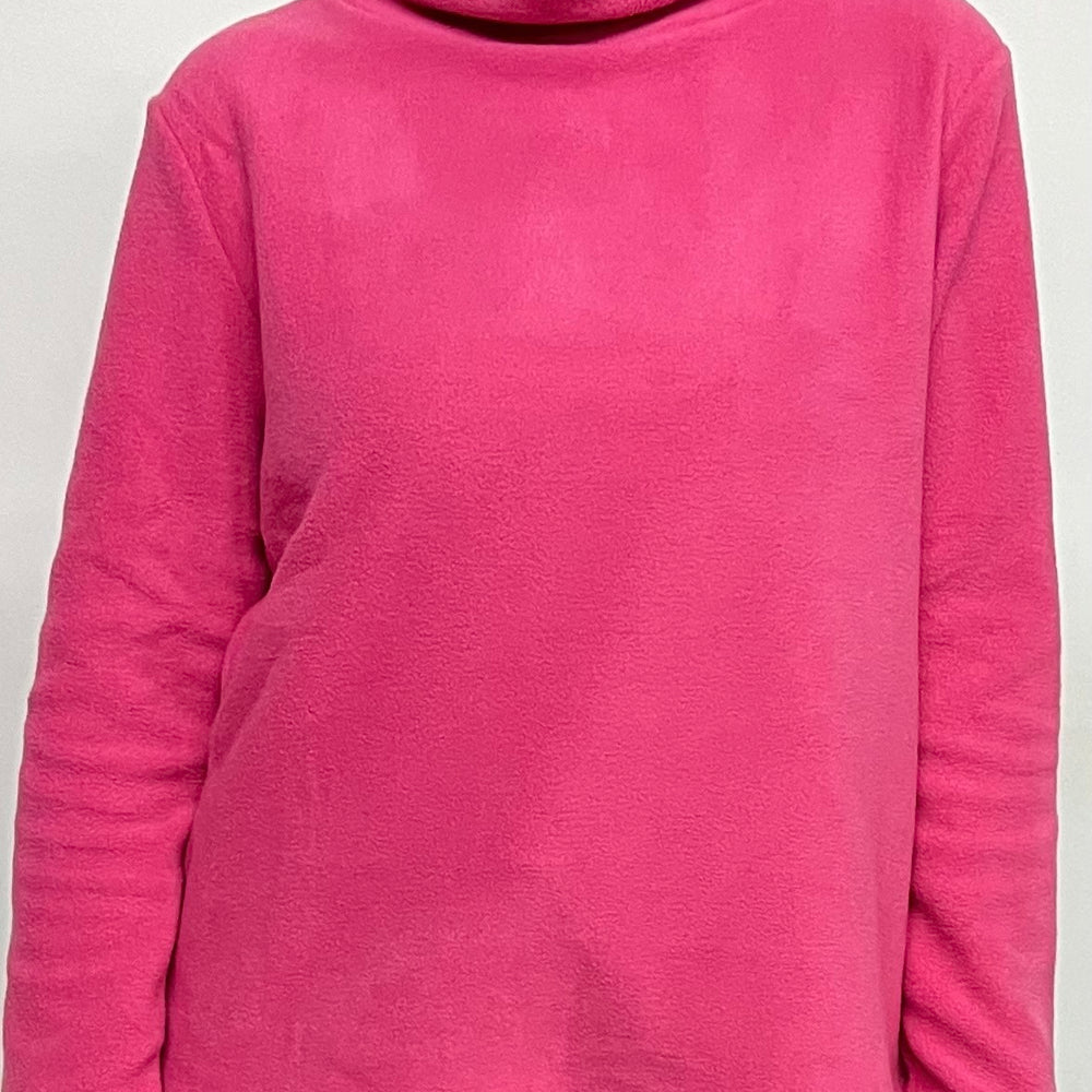 The Hampton Fleece Funnel Neck Top (Hot Pink) - FINAL SALE