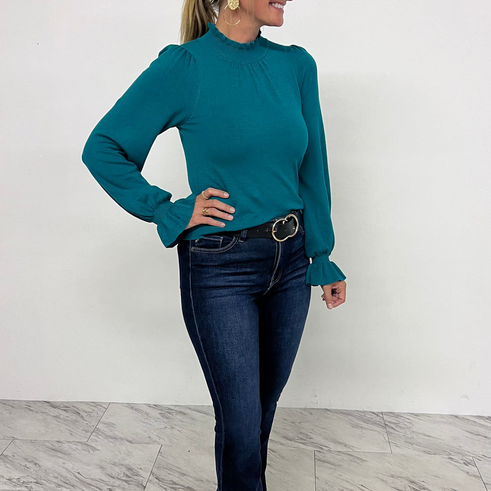 Adair Sweater Top (Teal)