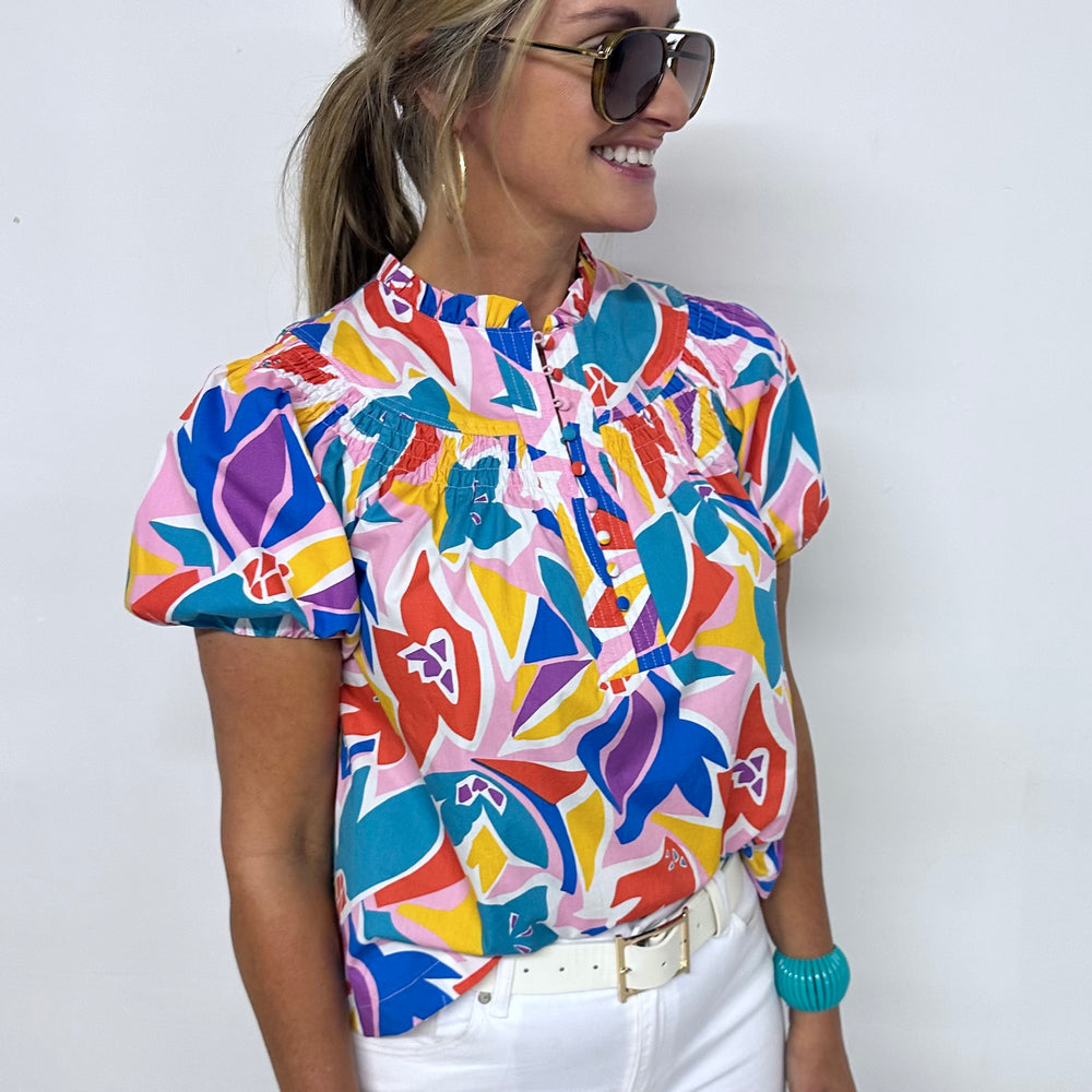 
                      
                        Locke Print Button Top - FINAL SALE
                      
                    